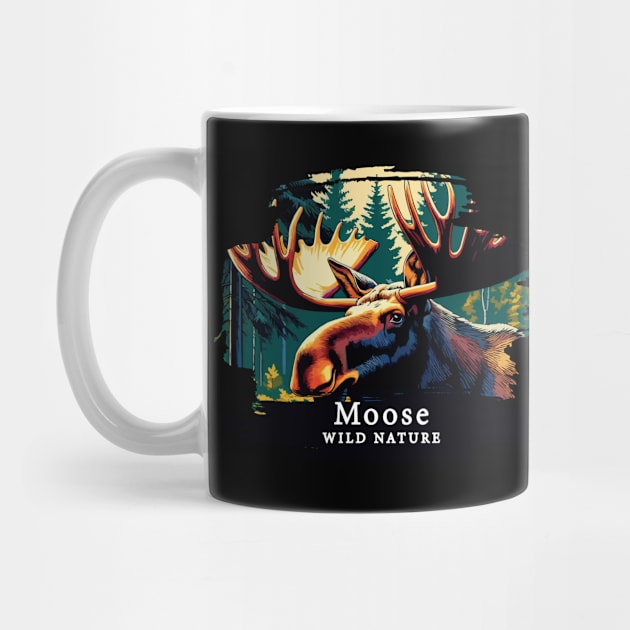 Moose- WILD NATURE - MOSE -8 by ArtProjectShop